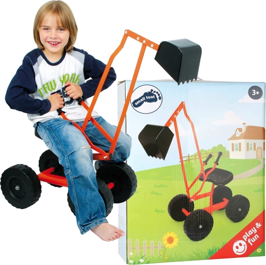 Small Foot kindergraafmachine met pedalen en grote wielen met draaibare schep