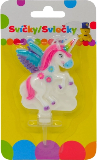 Verjaardagskaars met eenhoorn en houder