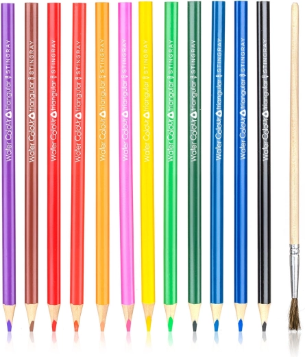 Aquarelpotloden 12 stuks met penseel