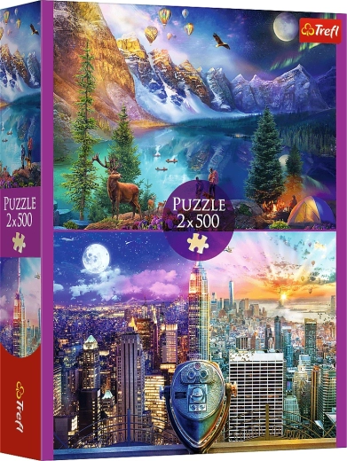 Puzzel 2x500 – reis door Amerika TREFL
