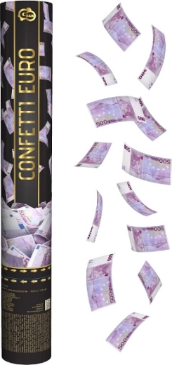 Pneumatische confetti folies met eurobankbiljetten