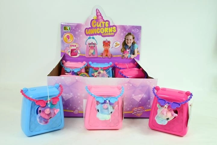 Kinderhandtas met pluchen eenhoorn