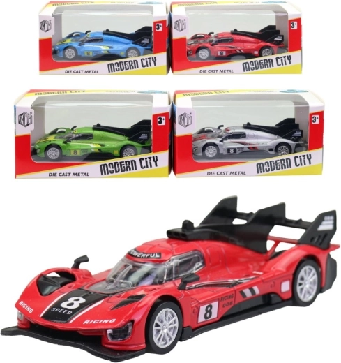 Metalen raceauto 11 cm