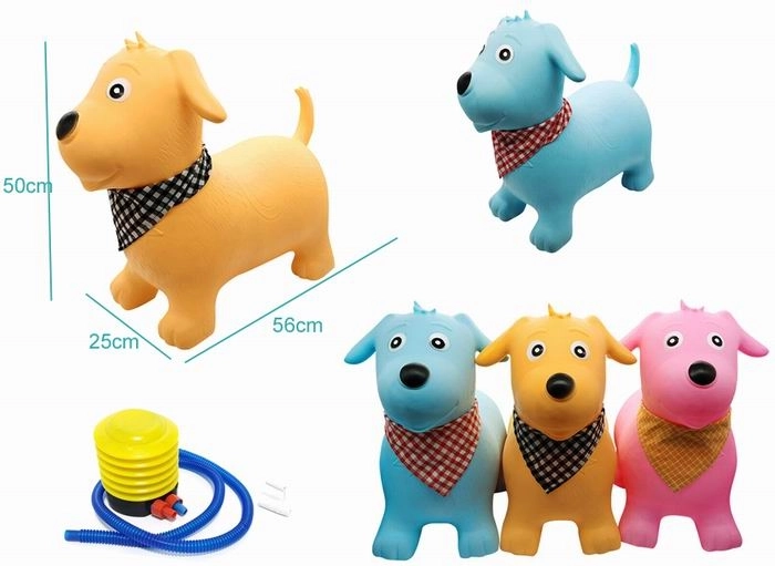 Springende rubberen hond met pompje