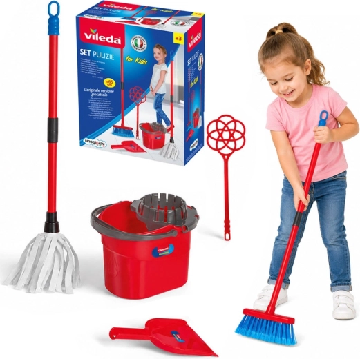 Vileda for kids kinder-schoonmaakset met mop, emmer en bezem