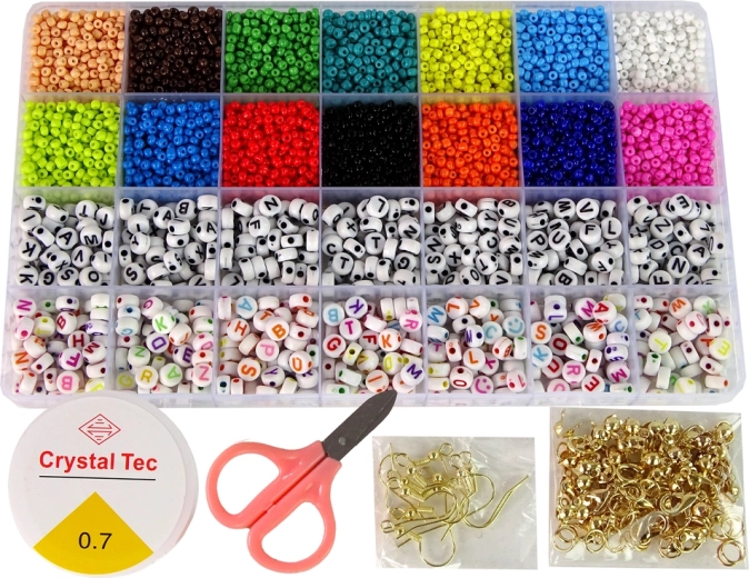 Kralenset voor het maken van sieraden Letters Woorden 14 kleuren