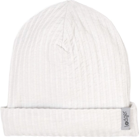 Lodger Beanie Seersucker Cloud Dancer katoenen mutsje 0–6 maanden