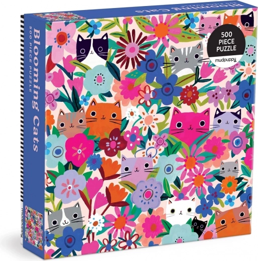 Puzzel Katten in bloemen 500 stukjes
