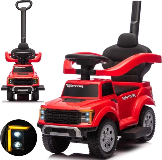 Milly Mally kinderloopauto met duwstang Ford F-150 3-in-1 rood