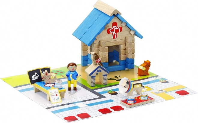 Jeujura Houten bouwset Dierenkliniek