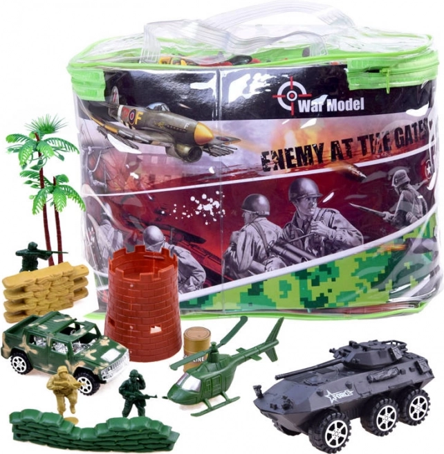 Grote set militair speelgoed met tanks en soldaten