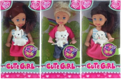 Pop met diertje 12 cm