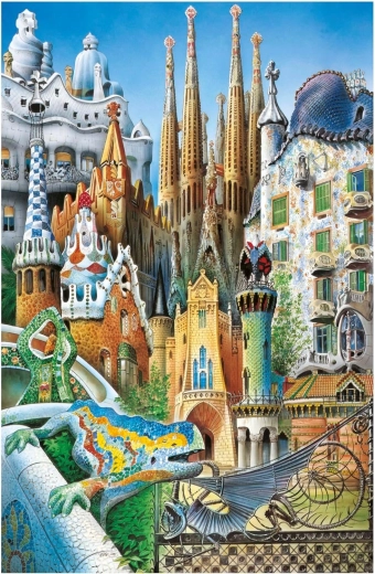 Educa miniatuurpuzzel Gaudí – collage 1000 stukjes