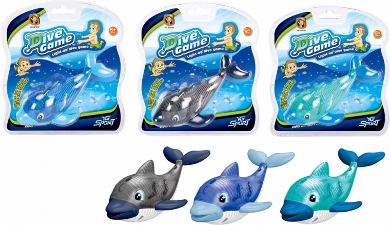 Duikende dolfijn met licht 14 cm