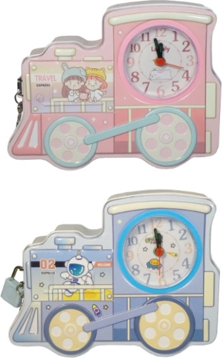 Kinder spaarpot locomotief met slot en klok