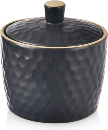 Keramische suikerpot TEA TIME 320 ml, zwart
