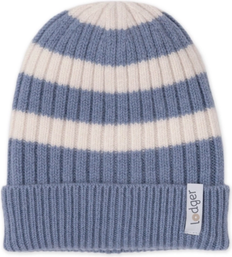 Lodger merino muts stripe stone (3–6 maanden)