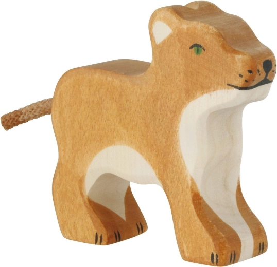 Holztiger leeuw klein staand - 1 stuk