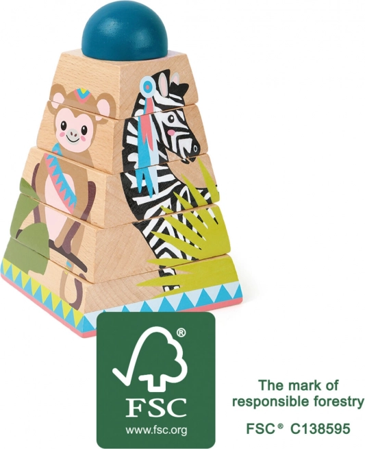 Houten stapeltoren Jungle small foot