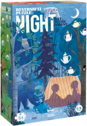 Dubbelzijdige puzzel Dag en nacht in het bos - 54 stukjes