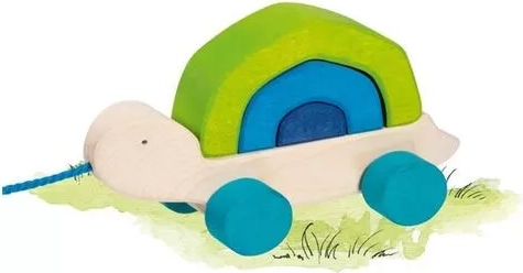 Goki trek-schildpad met stapeltoren
