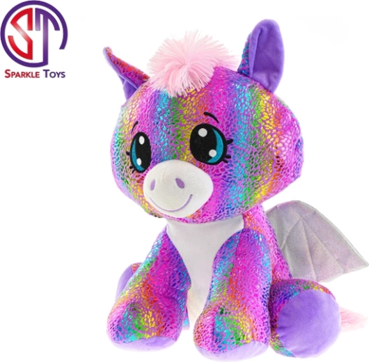 Pluchen pegas Star Sparkle 24 cm – regenboogkleurig zittend knuffeltje