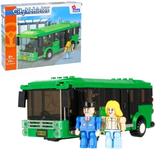 Bouwset stadsbus AlleBlox met figuurtjes (221 stukjes)