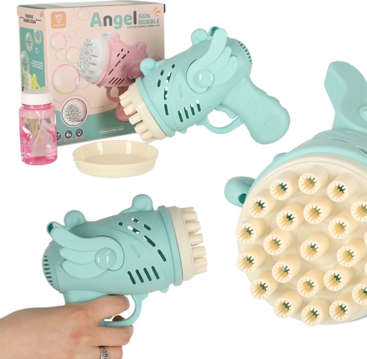 Elektrisch bellenblaaspistool met vleugels, blauw