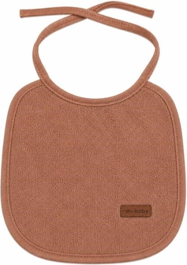Kinder badstof slabbetje New Baby met PVC-voering bruin - 1 stuk