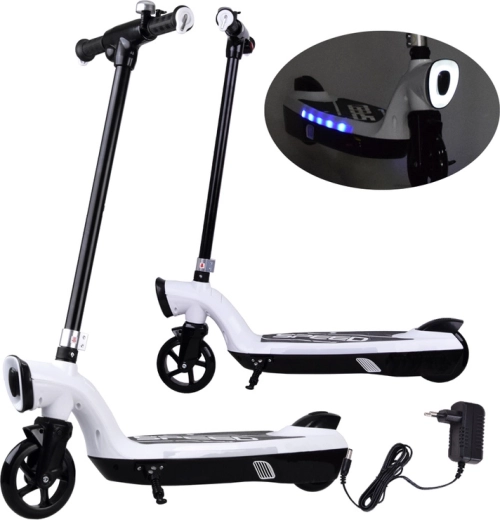 Elektrische kinderstep met LED-verlichting – Wit