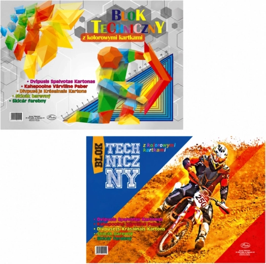 Protos gekleurd technisch blok A3, 8 vellen, 120 g/m²