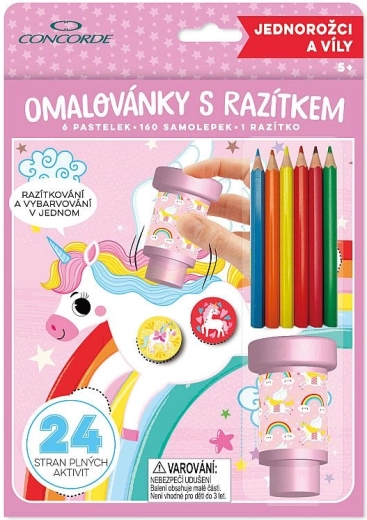 Kleurboek met stempel CONCORDE eenhoorns en feeën