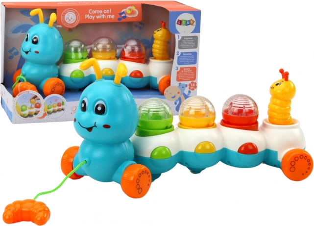 Kleurrijke opwindbare rups met lichten en geluiden