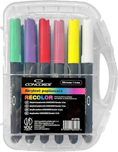 Acrylstiften CONCORDE Recolor, set 12 stuks