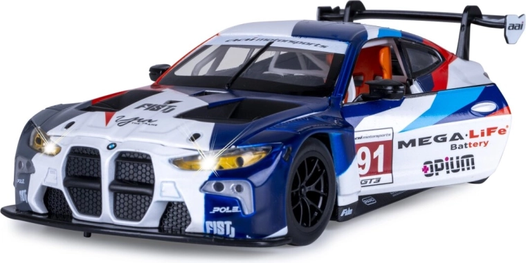 JAMARA BMW M4 GT3 racewagenmodel 1:24 wit met licht en geluid