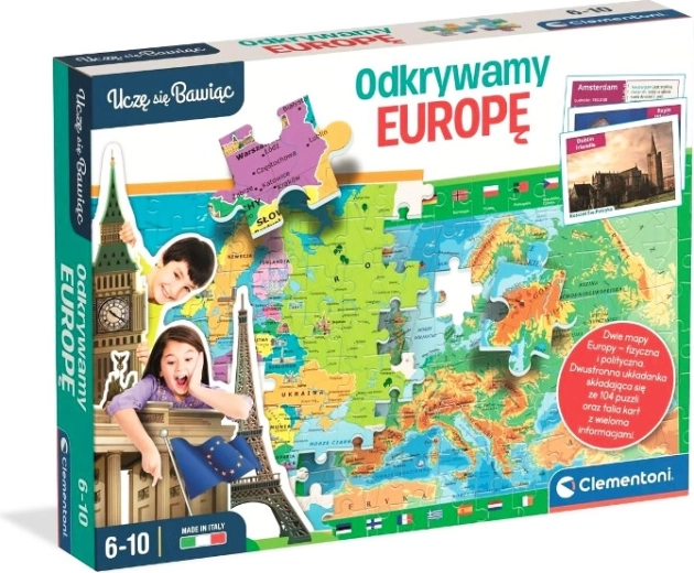 Europa ontdekken – dubbelzijdige puzzel en educatief kaartspel