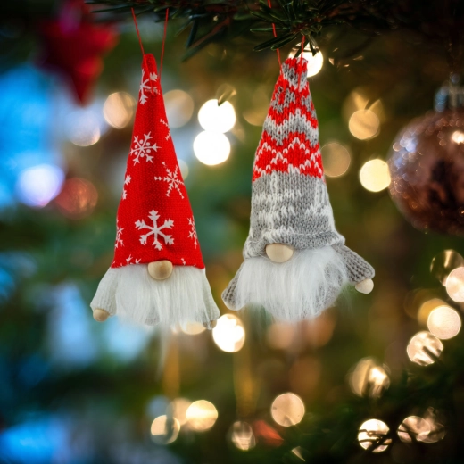 Scandinavische kerstkabouter om op te hangen - 1 stuk