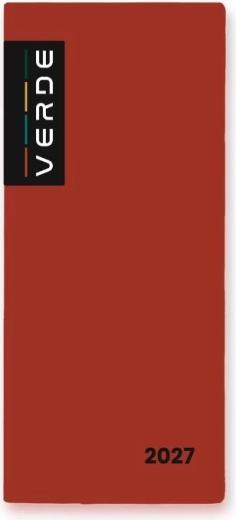 VERDE maandplanner 2027, baksteenrood, in PVC-hoes