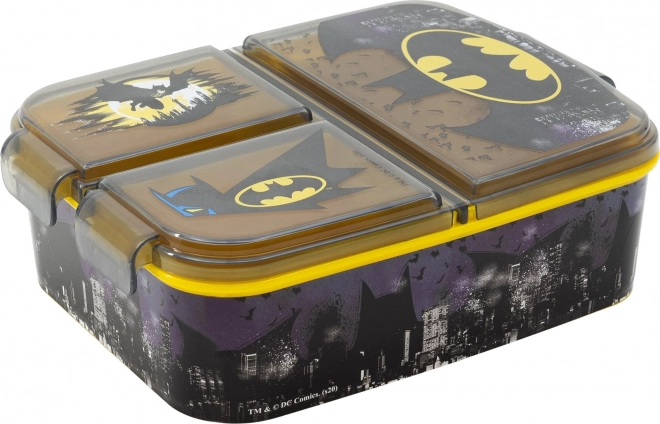 Kinder lunchbox Batman zwart-geel met 3 vakken