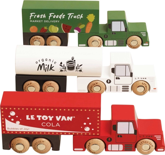 Le Toy Van houten set vrachtwagens