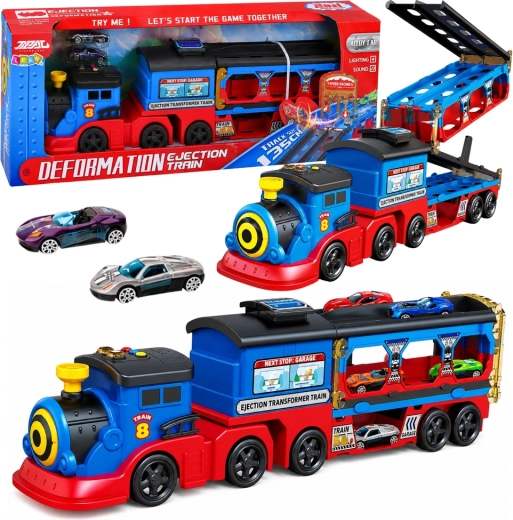 Locomotief autotransporter met helling en lanceerder, licht en geluid