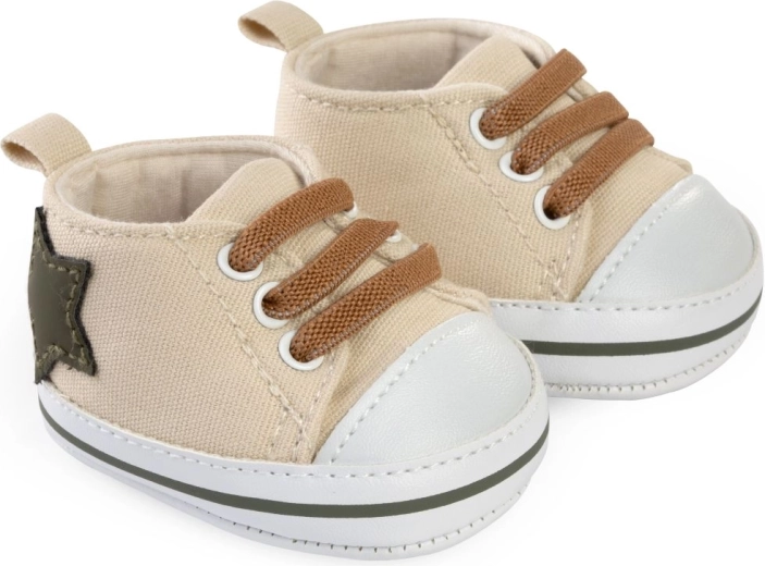 Antonio Juan beige sneakers met ster voor babypoppen