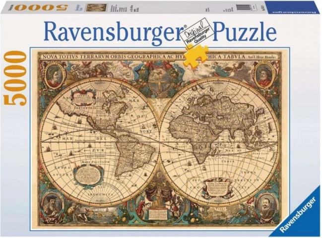 Ravensburger puzzel oude wereldkaart 5000 stukjes