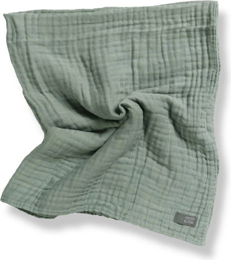 Vinter & Bloom organische mousselinedeken layered jade green - 1 stuk