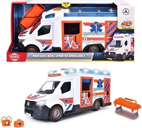 Kinderambulance Dickie Toys SOS Mercedes-Benz met licht- en geluidseffecten