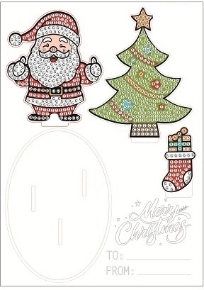 2Kids Toys diamant painting met standaard Santa Claus