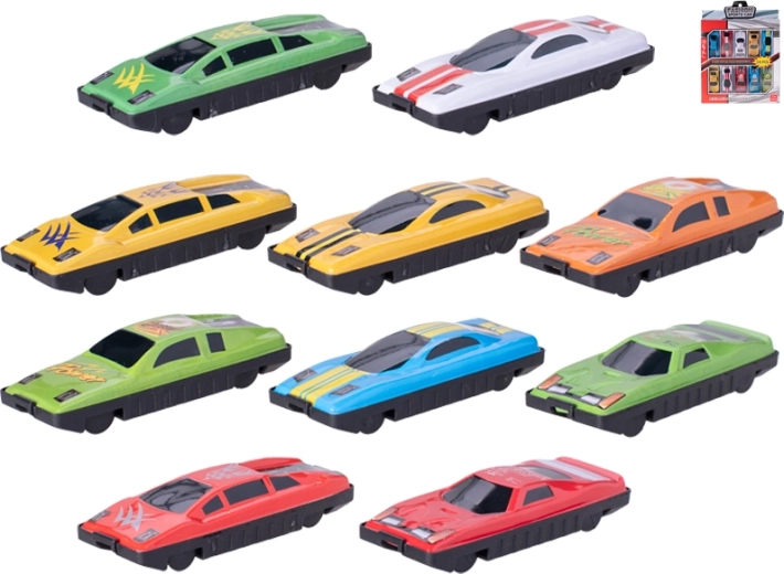 Set metalen autootjes 7 cm – 10 stuks met vrijloop