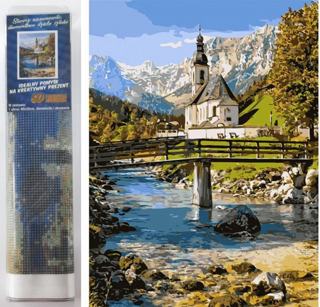 Diamond painting – Kerk in Ramsau 30 × 40 cm