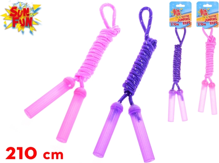Kinder springtouw Sun Fun 210 cm – roze en paars