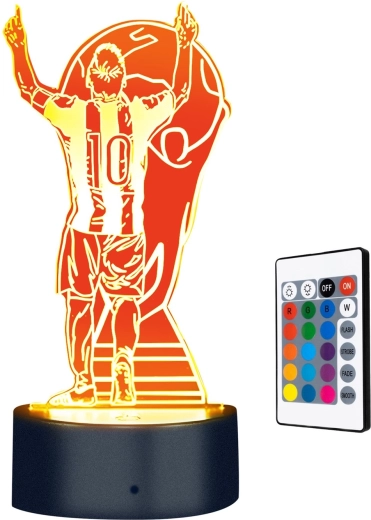 3D LED-nachtlampje Lionel Messi kampioen
